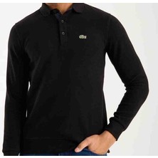Lacoste Polo Uzun Kol Siyah Regular Fit Erkek Sweatshirt