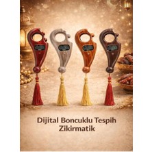 TeknoBeyza Dijital Boncuklu Zikirmatik Tesbih | LED Ekranlı Elektronik Tesbih Sayacı | Püsküllü Şık Tasarım