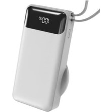 Stylmenplus S-Link G360 10000MAH PD35W+MAGSAFE 15W Type-C Kablolu Beyaz LCD Taşınabilir Powerbank