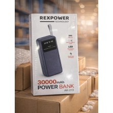 TeknoBeyza Rexpower 30000 Mah Powerbank LED Göstergeli Hızlı Şarj Taşınabilir Şarj Cihazı Type-C Micro USB Girişli