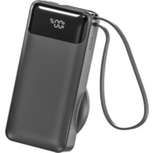 Tuba Toptaş S-Link G360 10000MAH PD35W+MAGSAFE 15W Type-C Kablolu Siyah LCD Taşınabilir Powerbank