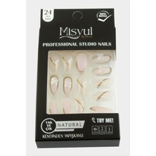 Zero Land Hnrlishp Misyul Taşlı Takma Tırnak 24 Adet- Pembe