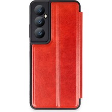 Hnrlishp Newface Realme C65 Kılıf Flip Cover - Kırmızı