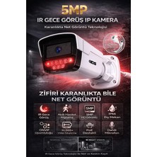 IDS Ip Kamera 5mp Ultra Hd Network Güvenlik Kamerası - H.265+ - Onvife - Poe - Dahili Sesli - 9 Ir LED