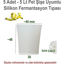 Mvinyo 5 Adet 5 Litre Uyumlu Silikon Fermantasyon Tıpası (Hava Kilidi Dahil Değildir)