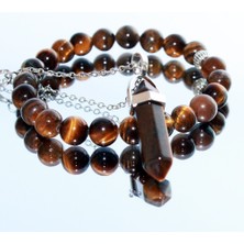 Dest-i Go Kaplan Gözü,doğal Taş Bileklik ve Kolye Seti, Altıgençivi Model