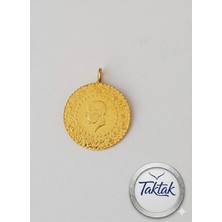 Taktak Çeyrek Altın Kulplu Kolye Ucu Tarihli Çeyrek Kolye Ucu Çelik