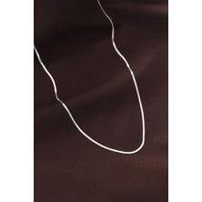 Esranın Dünyası Tegan Çelik Gümüş Renk 60 cm Ince Italyan Zincir Kolye TG27BKO6226