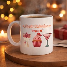 Maarketim Happy Valentines Kupa – Model 6 Sevgililer Günü Özel Tasarım Porselen Kupa