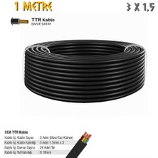 Sgs Elektrik Tesisat Kablosu - 3x1.5 Cca Ttr 24X0.18 - Siyah - 1 Mt.