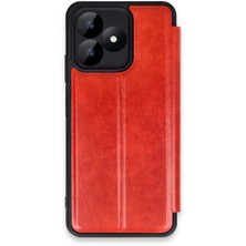 Hnrlishp Newface Realme Note 50 4g Kılıf Flip Cover - Kırmızı