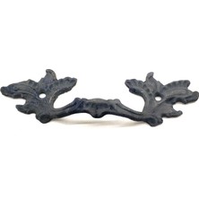 Esranın Dünyası Antika Tarz Dekoratif Pirinç Çiçek Kapı Kulbu - 30X110 Mm, Oksit RSTHD34-ESRDNS