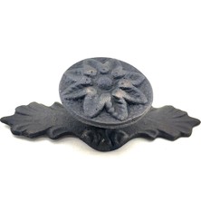 Esranın Dünyası Antika Tarz Dekoratif Pirinç Çiçek Düğme - 29X70 Mm, Oksit RSTHD34-ESRDNS