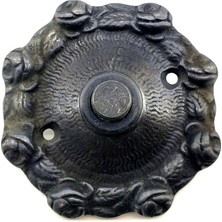 Esranın Dünyası Antika Tarz Dekoratif Pirinç Güllü Kapı Zili - 75MM, Oksit RSTHD34-ESRDNS