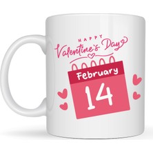 Maarketim Sevgililer Günü Özel Porselen Kupa – Model 5 - 14 Şubat Temalı Aşk Kupası - Hediye Fikri