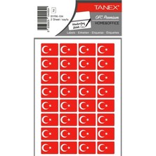 Tanex Bayrak Sticker 22X16MM 2li BYRK-104 Paketli - 3 Adet