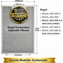 Hgnm E-Trading Regal Adv 900 S, Adv 900, Adv 900 A x Ank, Adv 600 X, Adv 600 W Ank Davlumbaz Aspiratör Filtresi 345X200MM – 11010157  Süzgeç, Tel, Kaset, Filtre