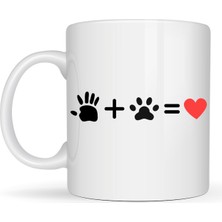 Maarketim El ve Pati Figürlü Sevgi Temalı Porselen Kupa MODEL 76 – Hayvanseverlere Özel Anlamlı Tasarım, Kahve & Çay Kupası