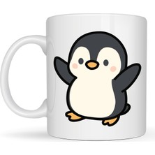 Maarketim Sevimli Penguen Tasarımlı Porselen Kupa MODEL 106 – Kış Temalı Tatlı Kahve Kupası , Hediye Fikri