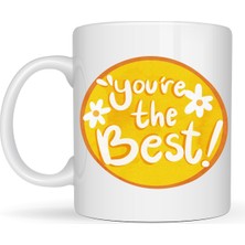 Maarketim You're The Best Yazılı Porselen Kupa MODEL 123 – Motive Edici Tasarım, Özel Hediye Fikri, Kahve & Çay Kupası