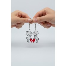 Pazarois Sevgili ve Kalp Figürlü Çift Anahtarlık