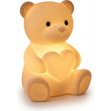 Mescolare Atelier Ayıcık Figürlü Kalpli Tealight Mumluk - Bebek Odası Dekoratif Gece Lambası & Biblo-Hediye Fikri