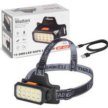 Maarketim 15 Ledli Sarı / Beyaz Şarjlı Kafa Lambası Watton