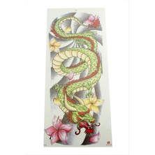 Zero Land Hnrlishp Ejderha Tattoo Kol Dövme Sticker-Yeşil