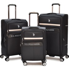 U.s. Polo Assn. 3’lü Kumaş Valiz Seti (Kabin + Orta + Büyük) – Körüklü Geniş Hacimli, Sessiz Tekerlekli PLVLZ2605051