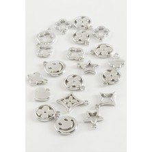 Zero Land Hnrlishp Karışık Tek Kulplu Metal Bileklik ve Kolye Ucu Atı 1 Adet-Gümüş Rengi