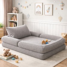 Puffiber Yeni Nesil  Premium Katlanabilir Modüler Çocuk Oyun Yatağı ve Minderi 80X160 cm Tam Sünger