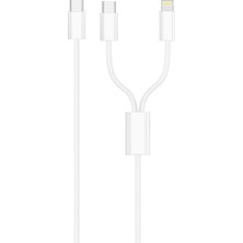 Avcı Teknoloji Market 2in1 Şarj Kablosu Type-C Lightning Hızlı Şarj Data Kablosu 1m