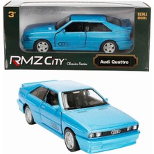Oyuncak Vitrinim 1:32 Rmz City Alman Klasikleri Serisi Die Cast Çek Bırak Model Araba - Mavi Audi Quattro Mavi