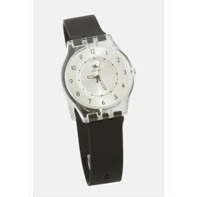 Zero Land Hnrlishp Silikon Kayışlı Bay Bayan Kol Saati-Siyah