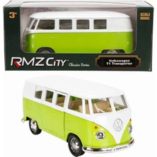 Oyuncak Vitrinim 1:32 Rmz City Alman Klasikleri Serisi Die Cast Çek Bırak Model Araba - Yeşil Volkswagen T1 Transporter Yeşil