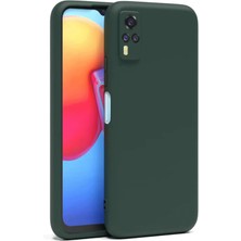 Hnrlishp Newface Vivo Y53S Kılıf Nano Içi Kadife Silikon - Koyu Yeşil