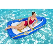 Toha Pencereli Deniz Yatağı 180X98 cm Şişme Havuz ve Deniz Yatağı Bardaklıklı Marin Temalı