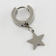 Zero Land Hnrlishp Yıldız Figürlü Çelik Erkek Küpe 1 Adet - Gümüş Rengi