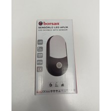 Duvar Sensörlü Armatür Ledli 15W 6500K(BEYAZ Işık) Siyah Kasa Borsan