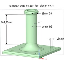 Akaslan Plastik 3D Baskı Büyük Makaralar Için Duvar Filament Tutucu (Bu Ürün Sadece Plastik Parçadır - Almadan Önce Soru Sorabilirsiniz)