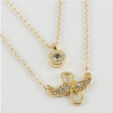 Zero Land Hnrlishp Sonsuzluk At Figürlü Yeni Sezon Ikili Kolye - Sarı