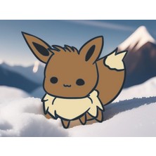 Akaslan Plastik 3D Baskı Sevimli Eevee Pokémon Chibi Buzdolabı Mıknatısı Anahtarlık (Bu Ürün Sadece Plastik Parçadır - Almadan Önce Soru Sorabilirsiniz)