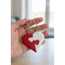 Pazarois Kalp Figürlü Çift Anahtarlık