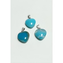 Zero Land Hnrlishp Akik Kalpli Doğaltaş Kolye Ucu Küçük 1,5 cm - Mi