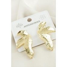 Zero Land Hnrlishp Yaprak Metal Küpe - Gümüş Rengi