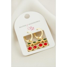 Zero Land Hnrlishp Kiraz Taşlı Küpe - Sarı