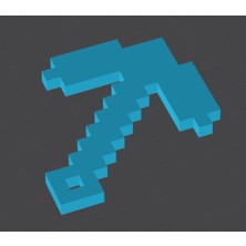 Akaslan Plastik Minecraft Kazma Anahtarlık 3D Baskı (Bu Ürün Sadece Plastik Parçadır - Almadan Önce Soru Sorabilirsiniz)