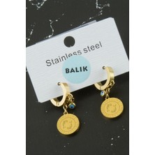 Zero Land Hnrlishp Balık Burcu Çelik Küpe - Sarı