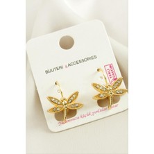 Zero Land Hnrlishp Yusufçuk Taşlı Klipsi Küpe - Sarı