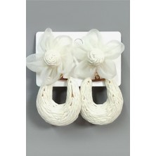 Zero Land Hnrlishp Çiçek Zr Model Küpe - Beyaz